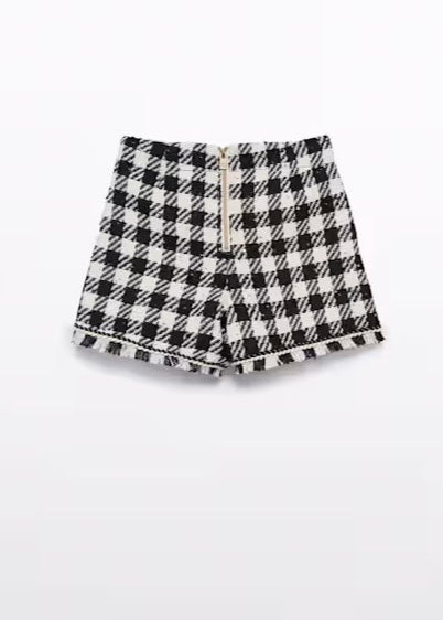 Girl Vichy Sequin Bermuda Shorts