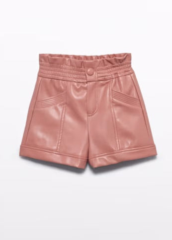 Girl Faux Leather Bermuda Shorts