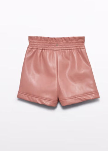 Girl Faux Leather Bermuda Shorts