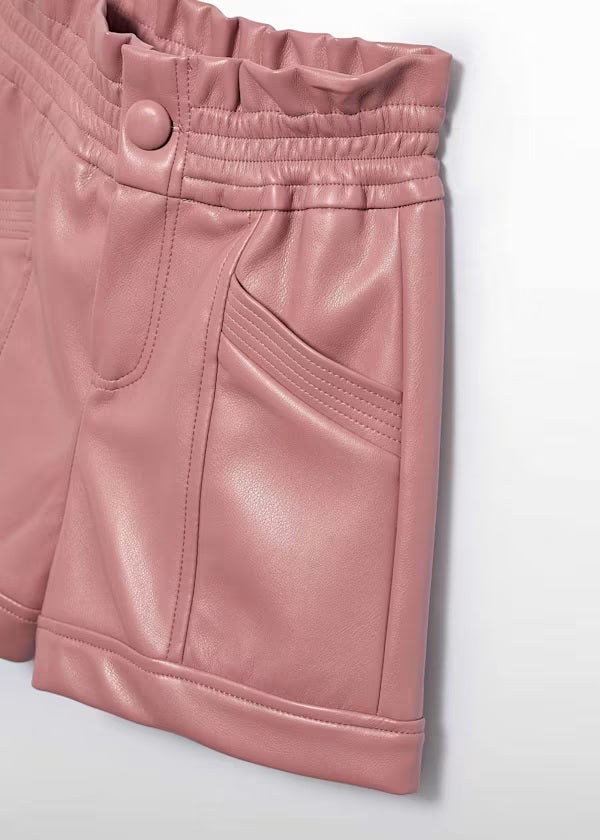 Girl Faux Leather Bermuda Shorts