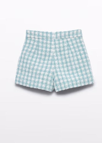 Girl Lurex Plaid Bermuda Shorts