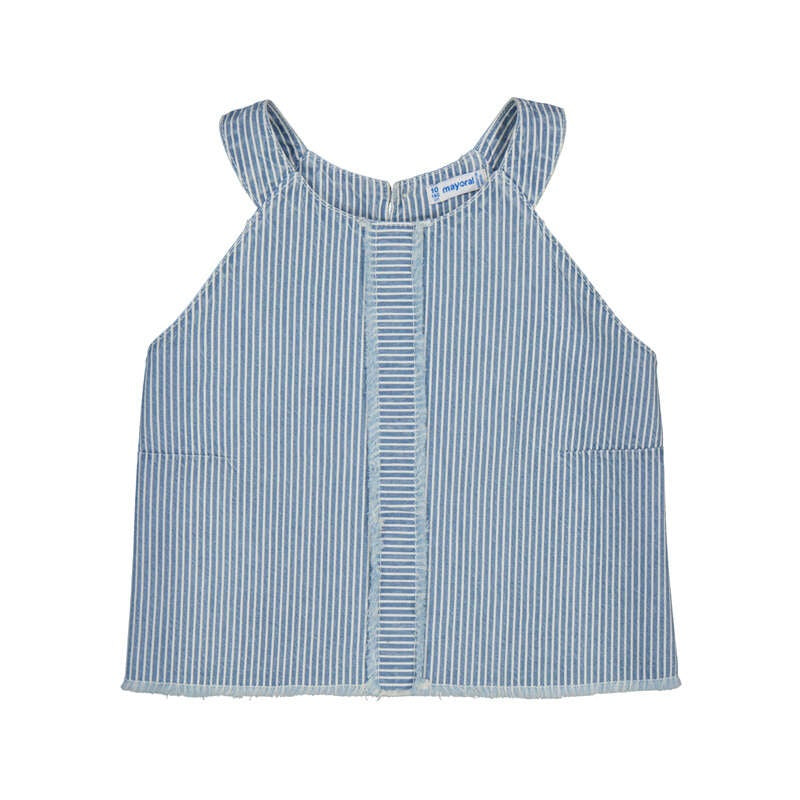 Girl's Denim Stripe Top