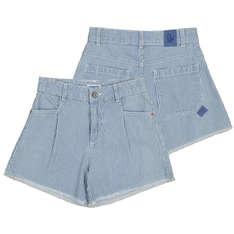 Girl's Denim Stripe Shorts