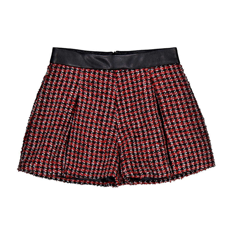 Red and Black Tweed Skort