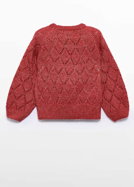 Girl Shiny Openwork Sweater