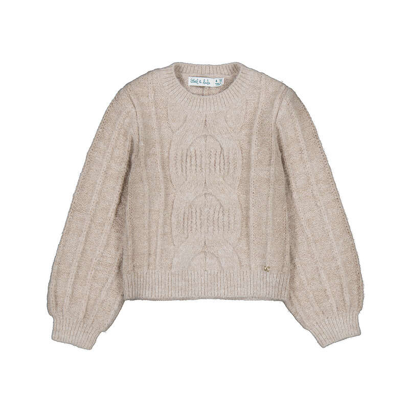 Cable Knit Sweater with Gold Thread