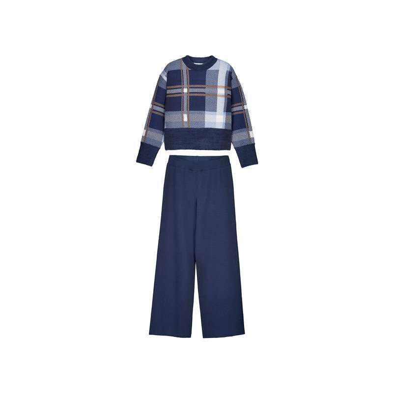 Plaid Sweater and Pants Set