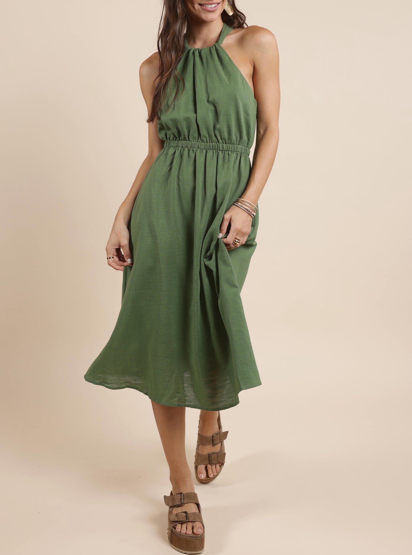Back Detail Midi Dress