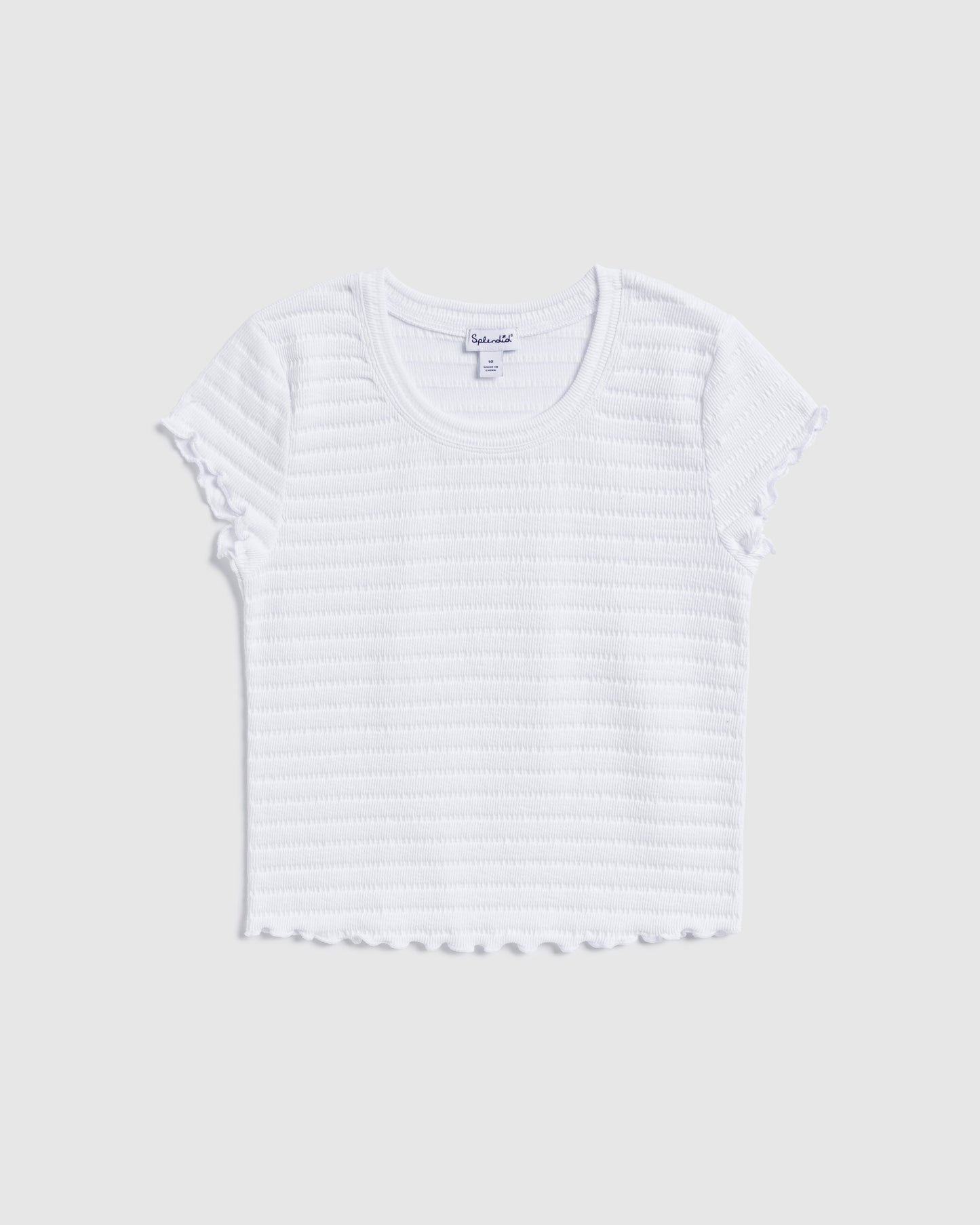 Girls Smocked Short Sleeve Tee