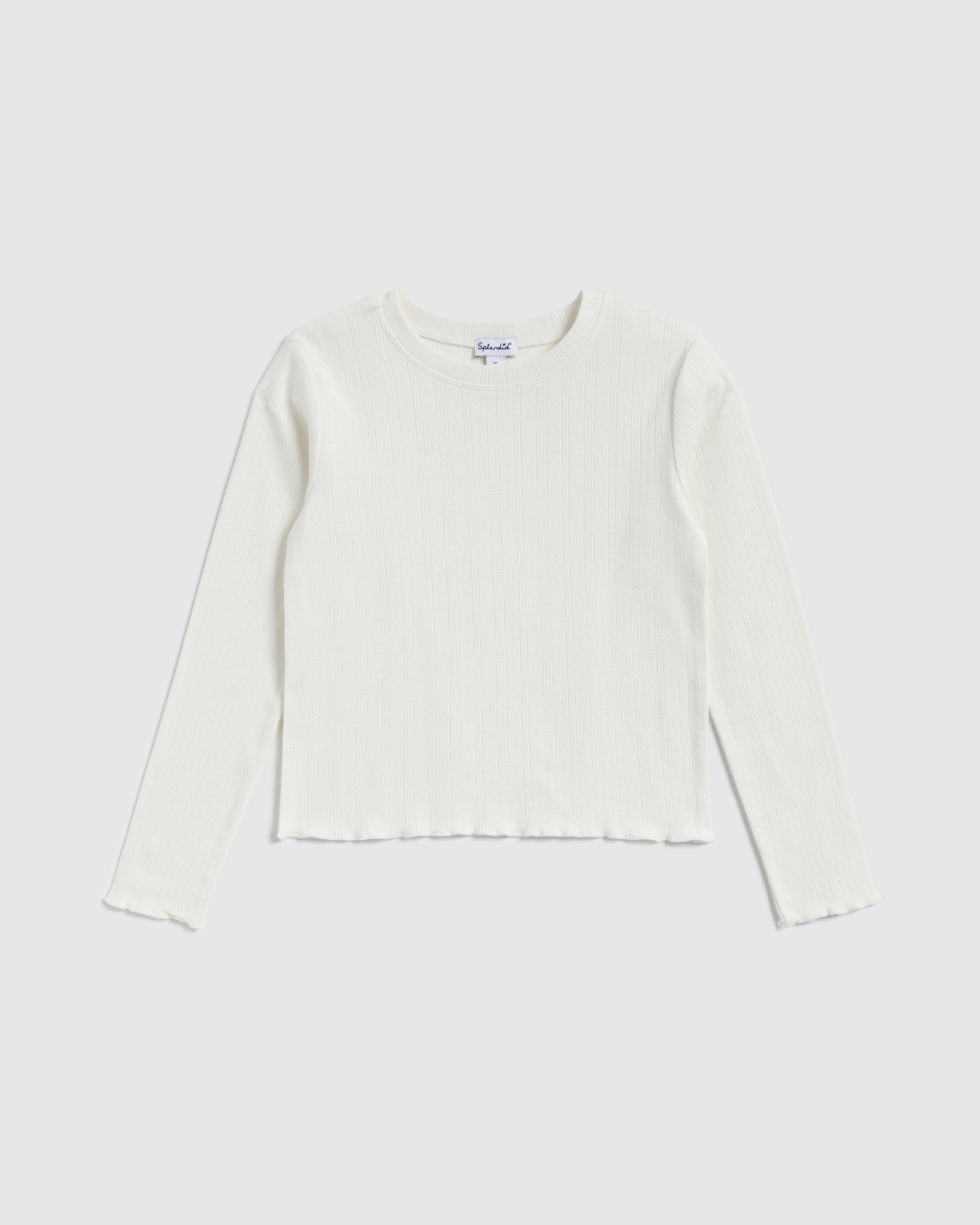 Girls Texture Rib Long Sleeve Top
