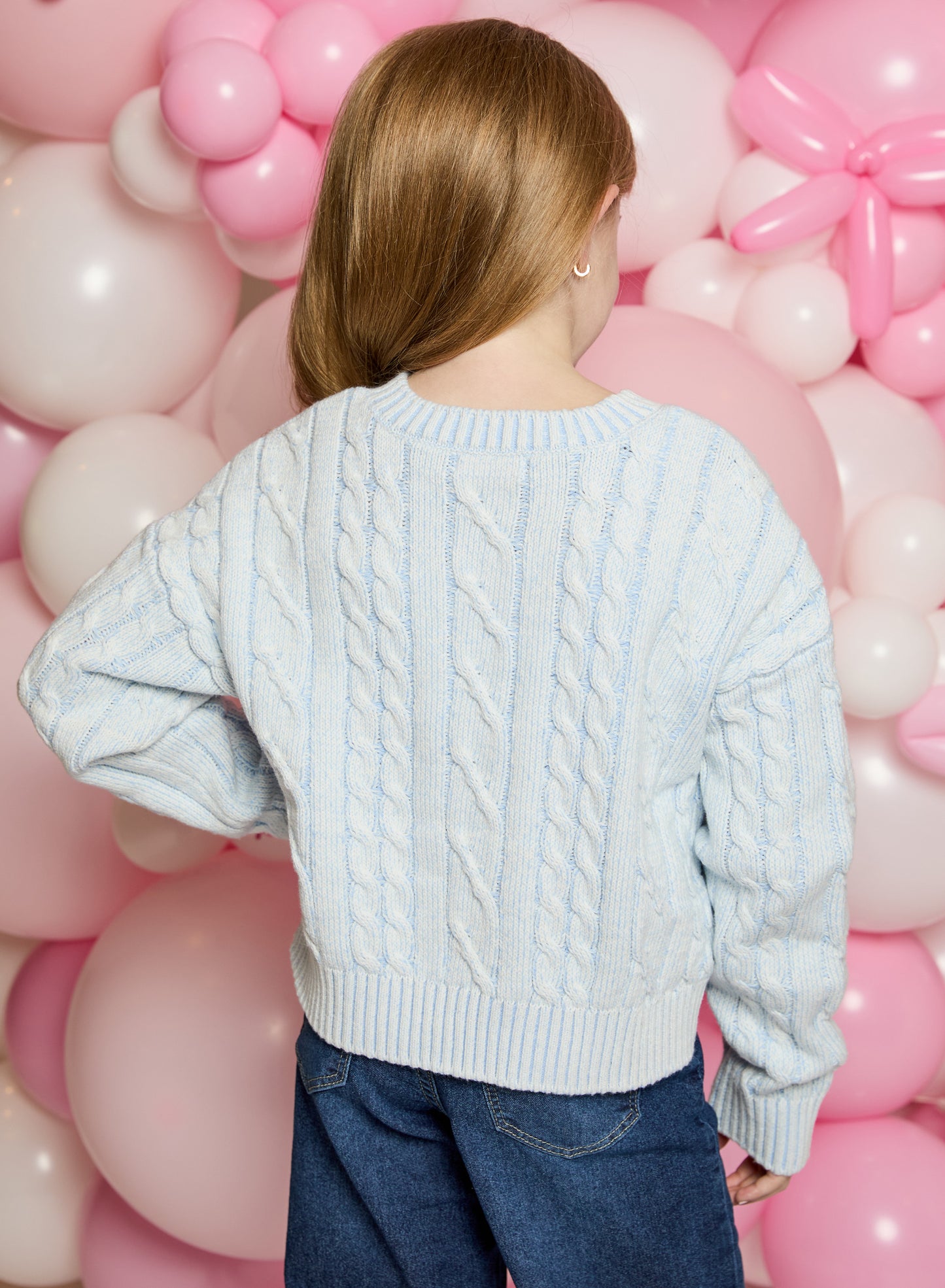 V Neck Cable Knit