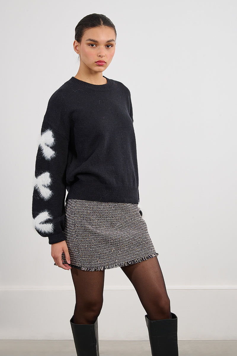 Fuzzy Bow Sweater