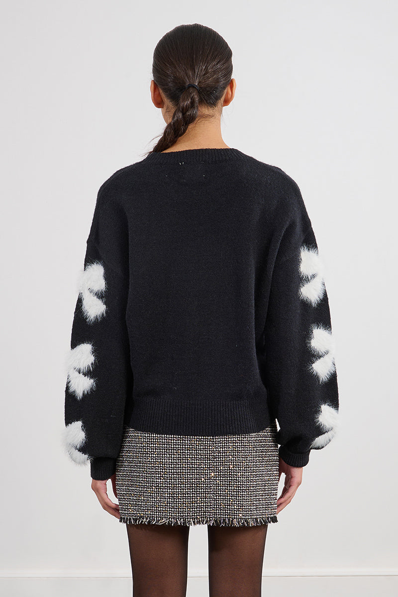 Fuzzy Bow Sweater