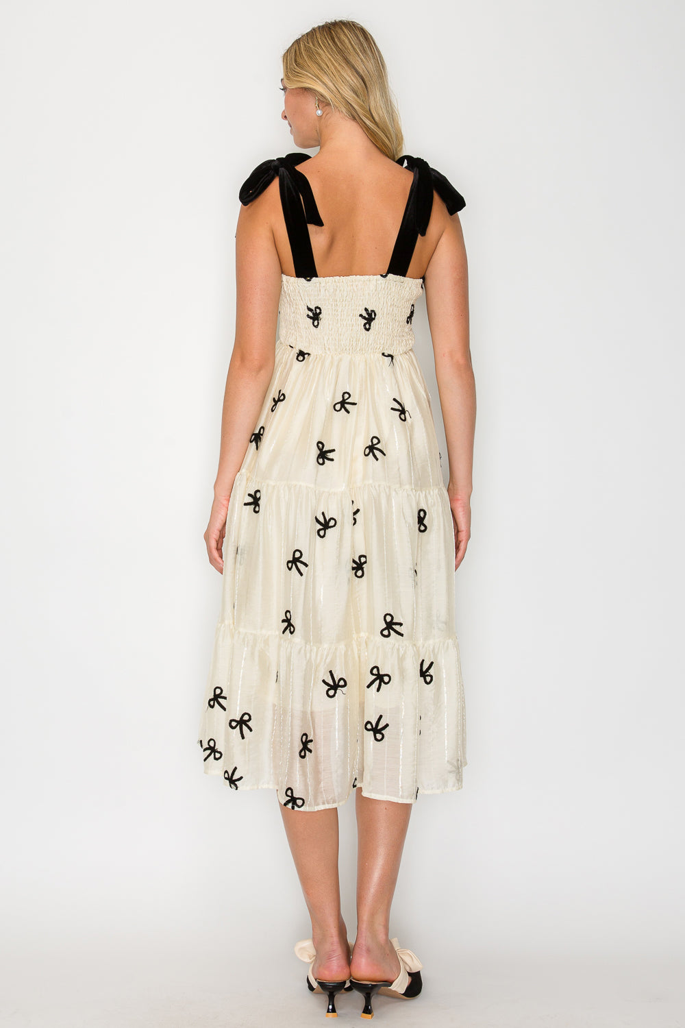 Velvet Tie Midi Dress