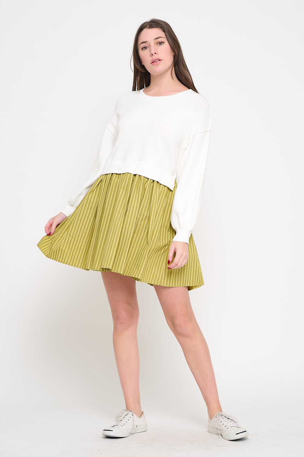 Poplin Two-Fer Dress