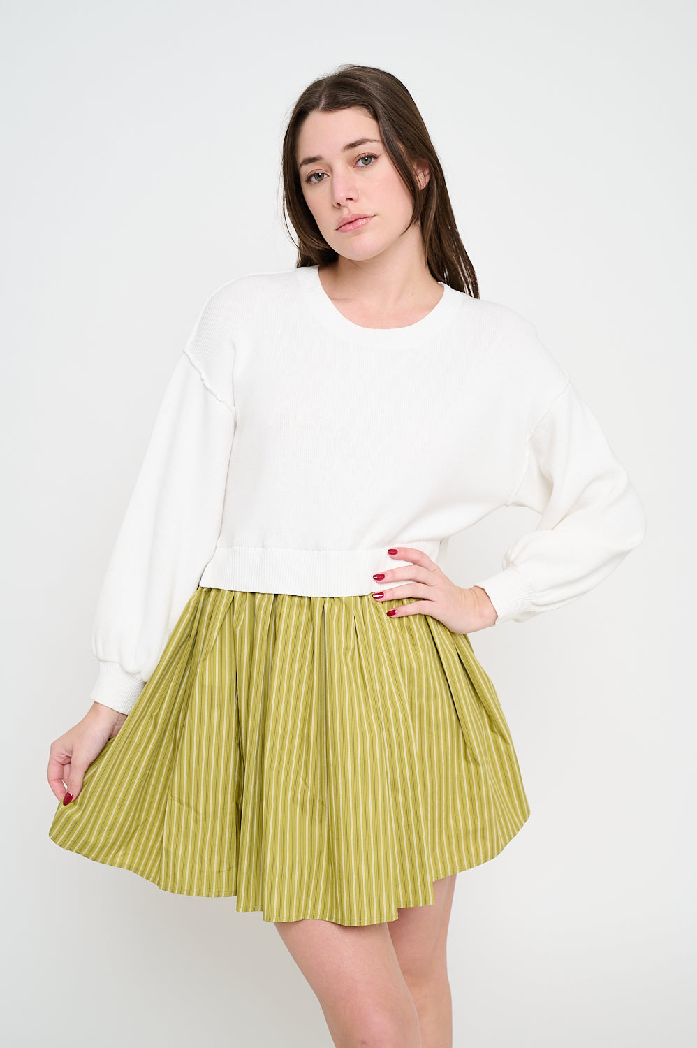 Poplin Two-Fer Dress