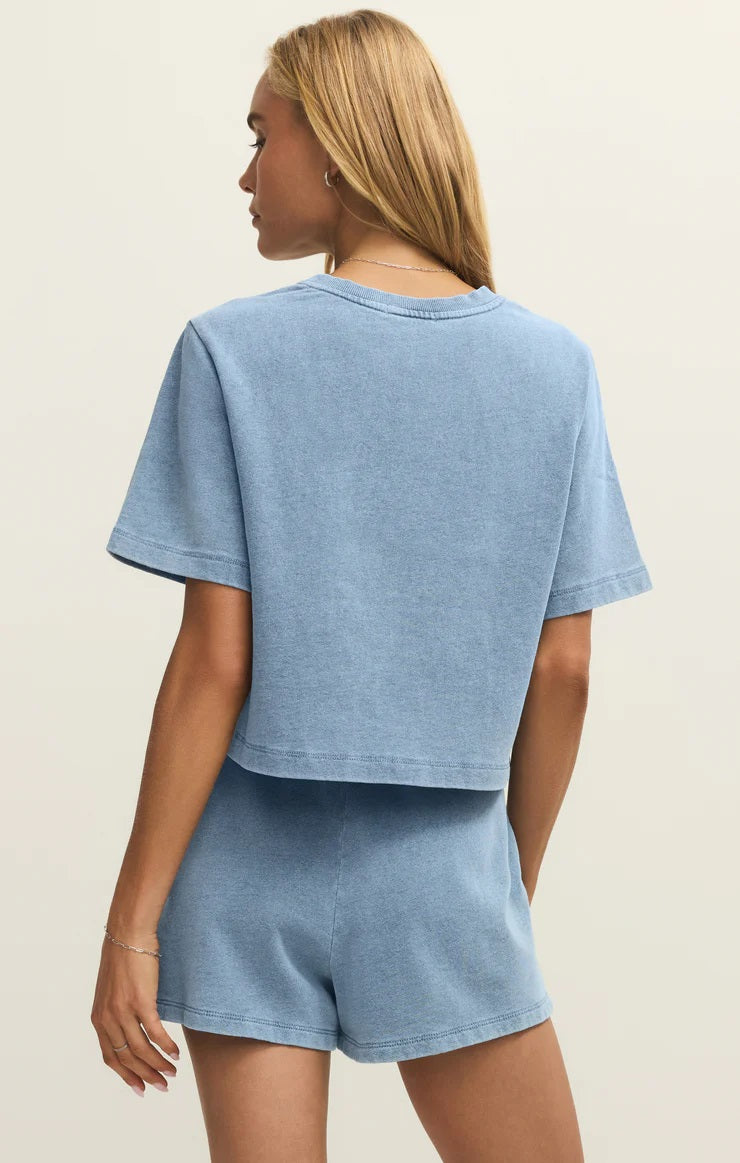 Knit Denim Sweatshirt