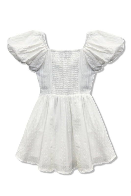 Girl's Greta Solid Cottage Core Dress
