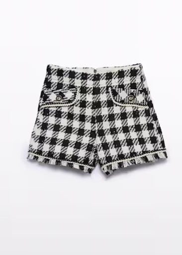 Girl Vichy Sequin Bermuda Shorts
