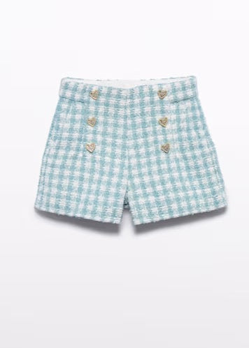 Girl Lurex Plaid Bermuda Shorts