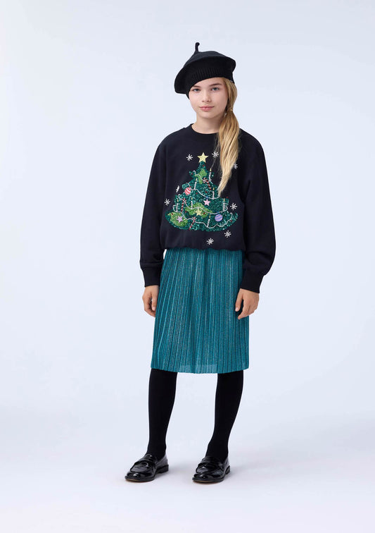 Girl Bailini Skirt-Cosmic Green