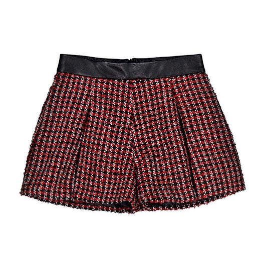 Red and Black Tweed Skort
