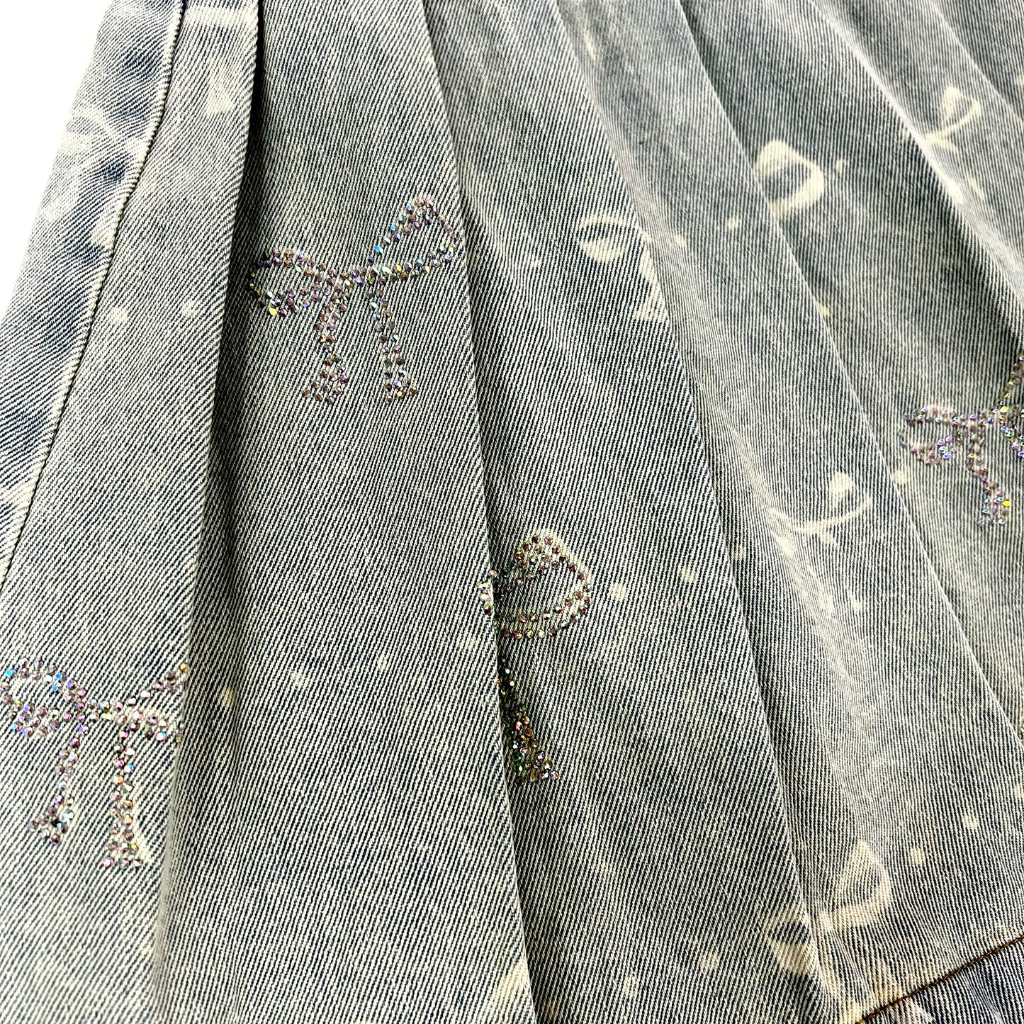 Denim Pleated Skirt