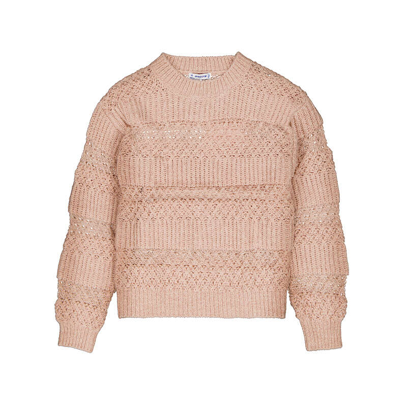 Textured Open Work Sweater