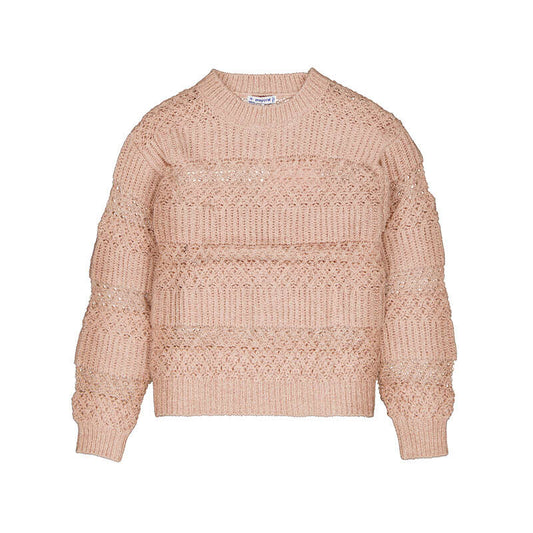 Textured Open Work Sweater
