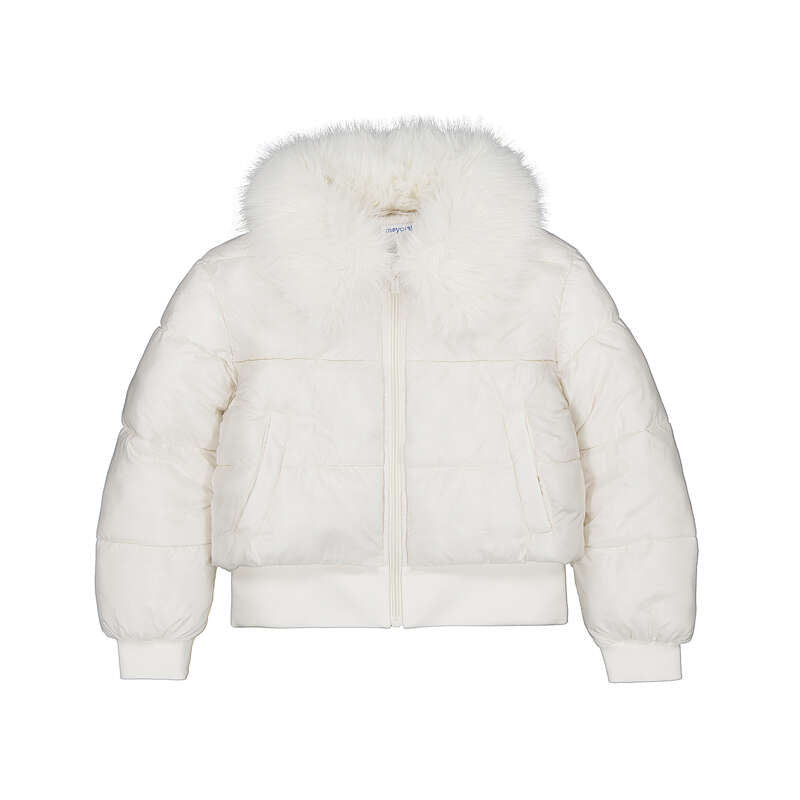 Puffer Jacket with Faux Fur Collar