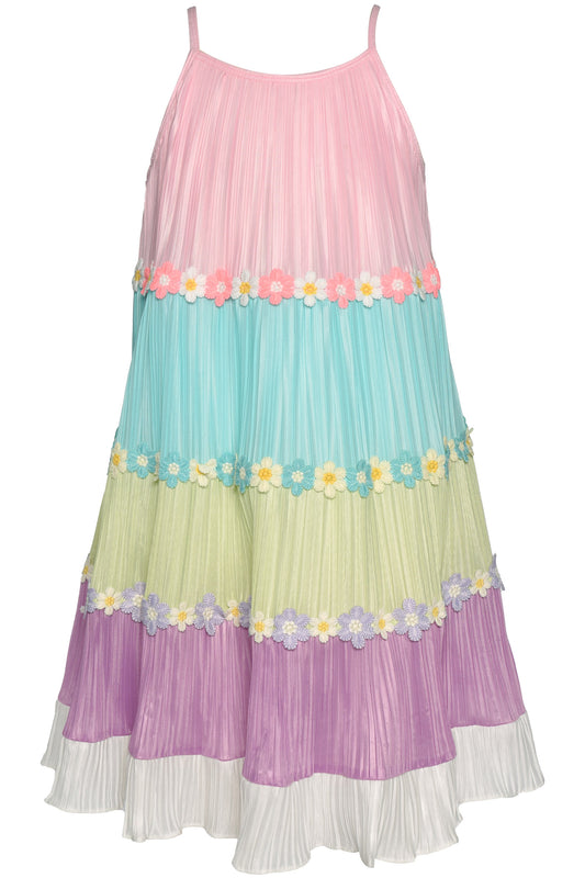 Colorblock Flower Dress
