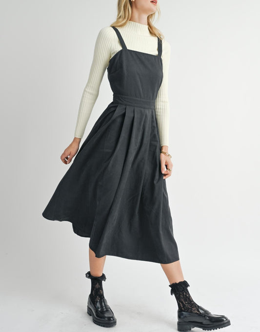 Front Pleat Midi Dress