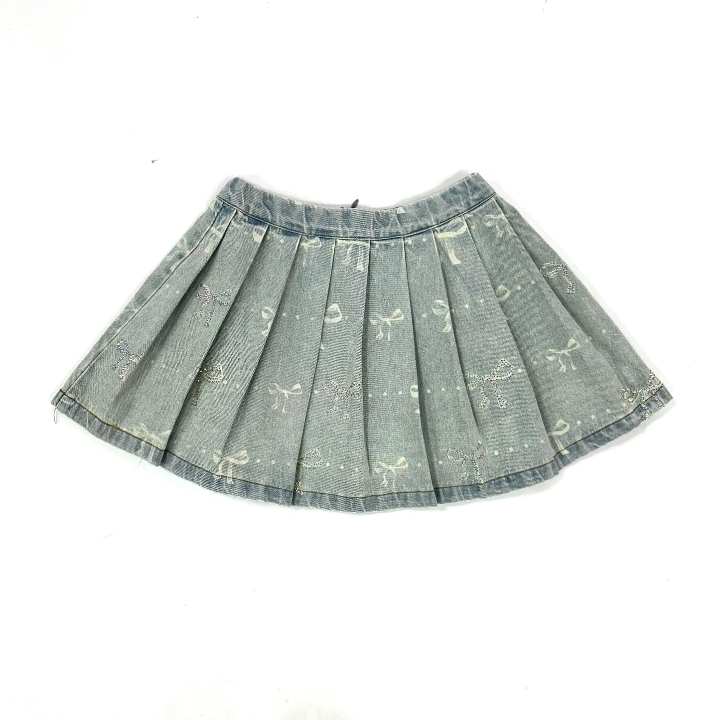 Denim Pleated Skirt