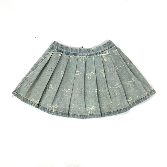 Denim Pleated Skirt