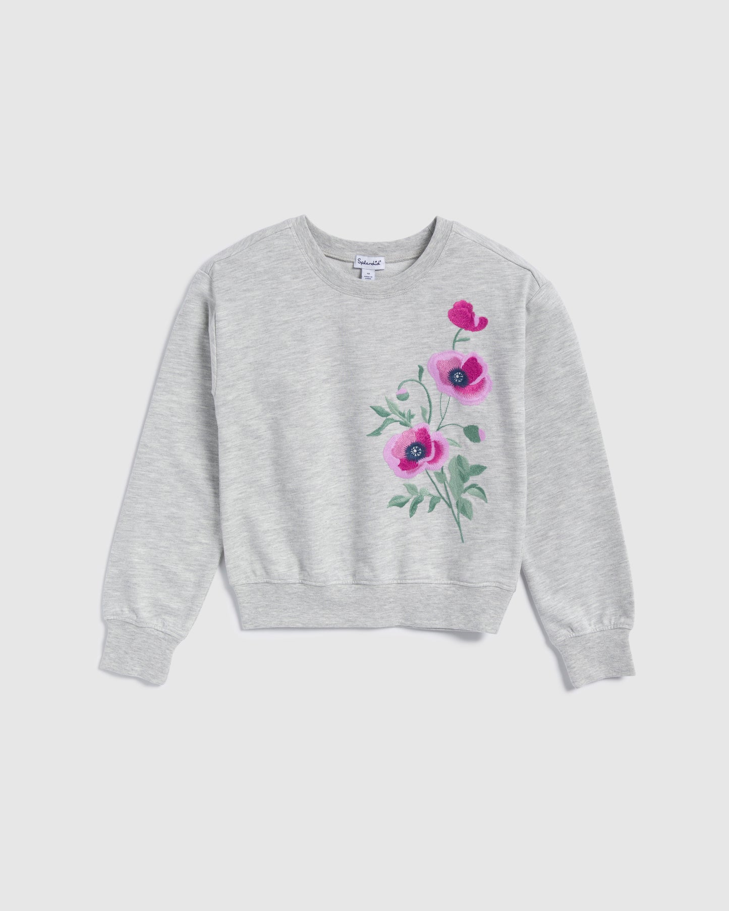 Girls Sage Flower Sweatshirt