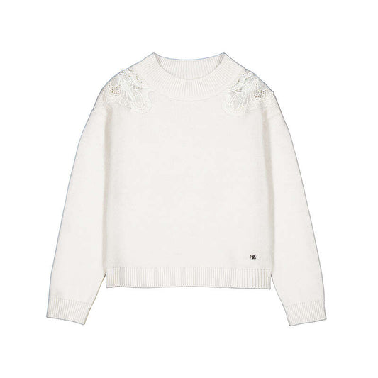 Lace Shoulder Sweater