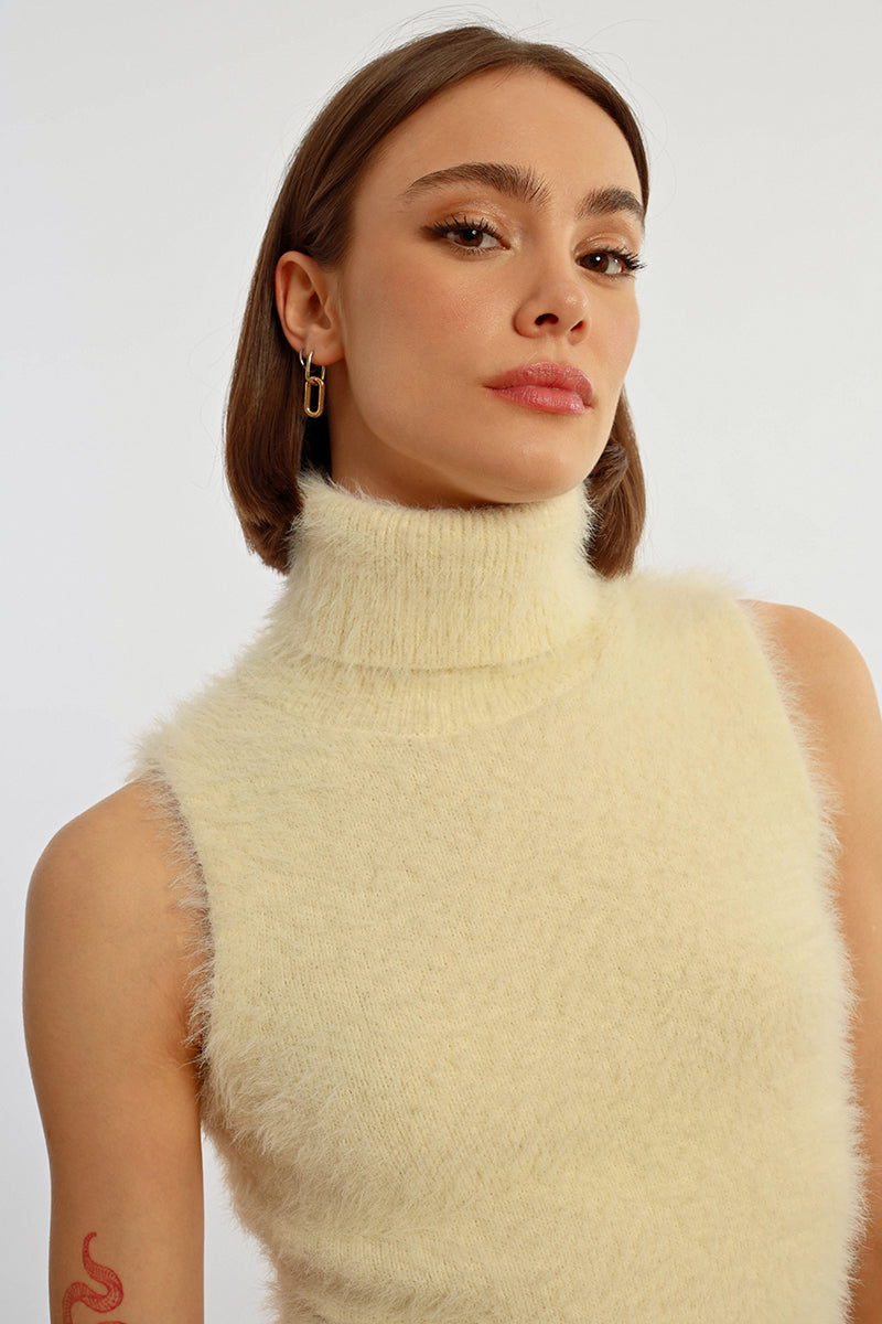 Fuzzy Sleeveless Sweater