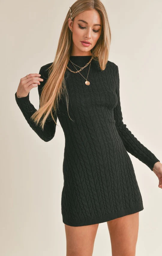 Cable Sweater Mini Dress