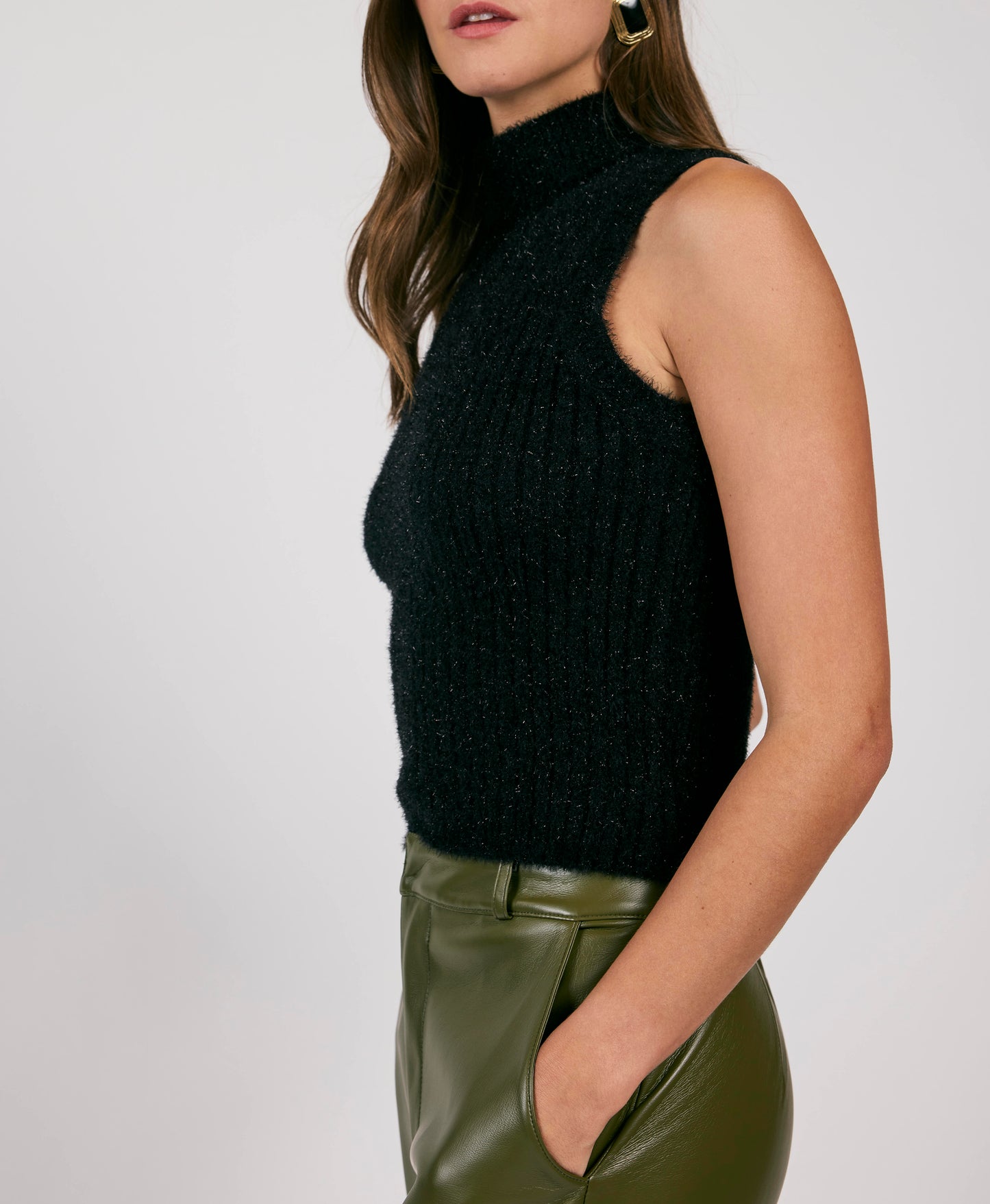 Lurex Rib Sweater Tank