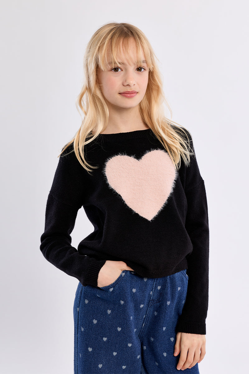 Fuzzy Heart Sweater