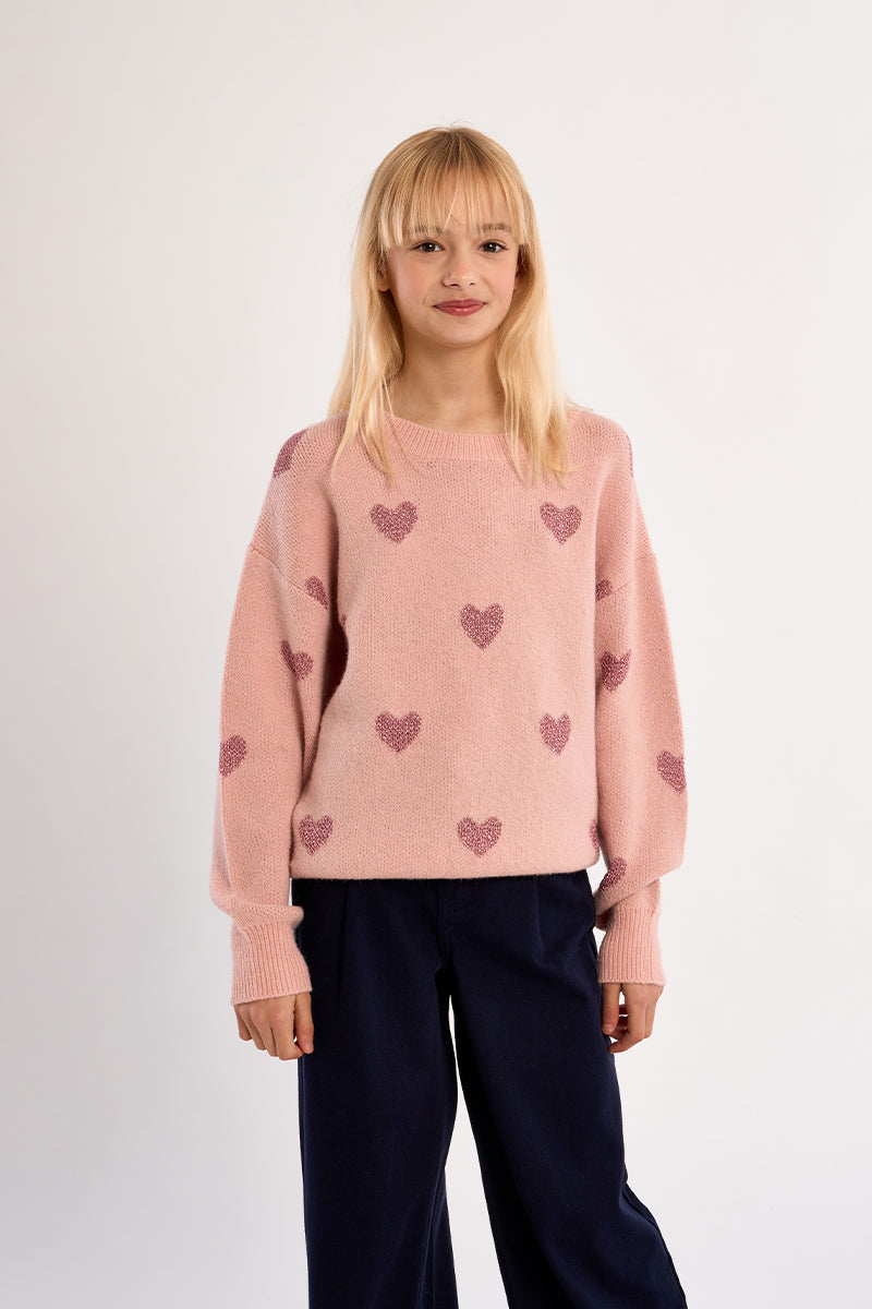 Lurex Hearts Sweater