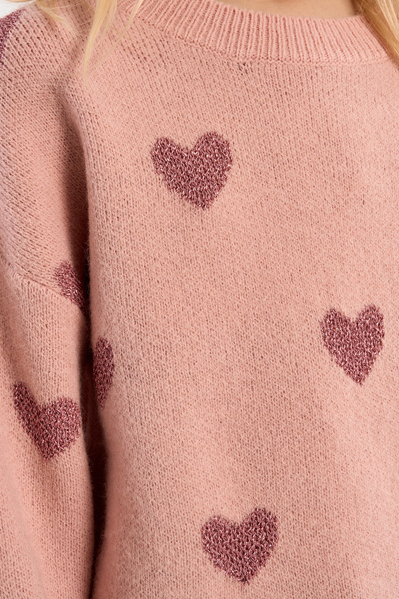 Lurex Hearts Sweater