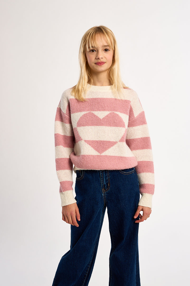 Stripe Heart Sweater