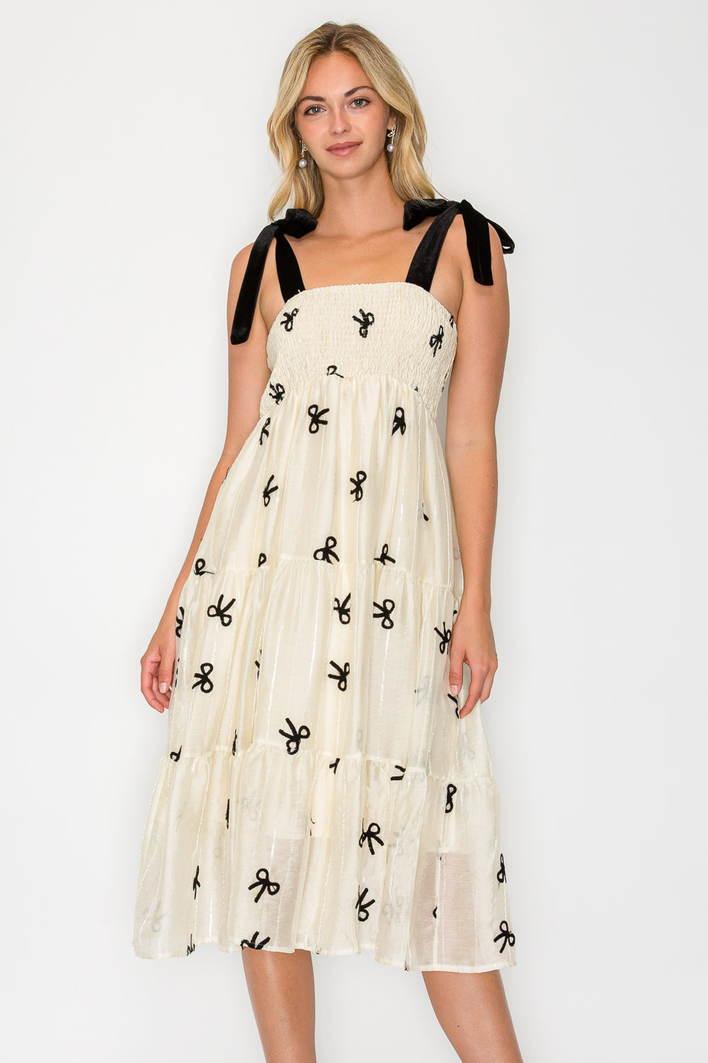 Velvet Tie Midi Dress