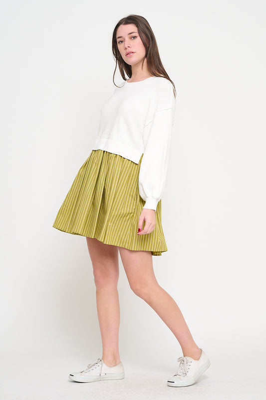 Poplin Two-Fer Dress