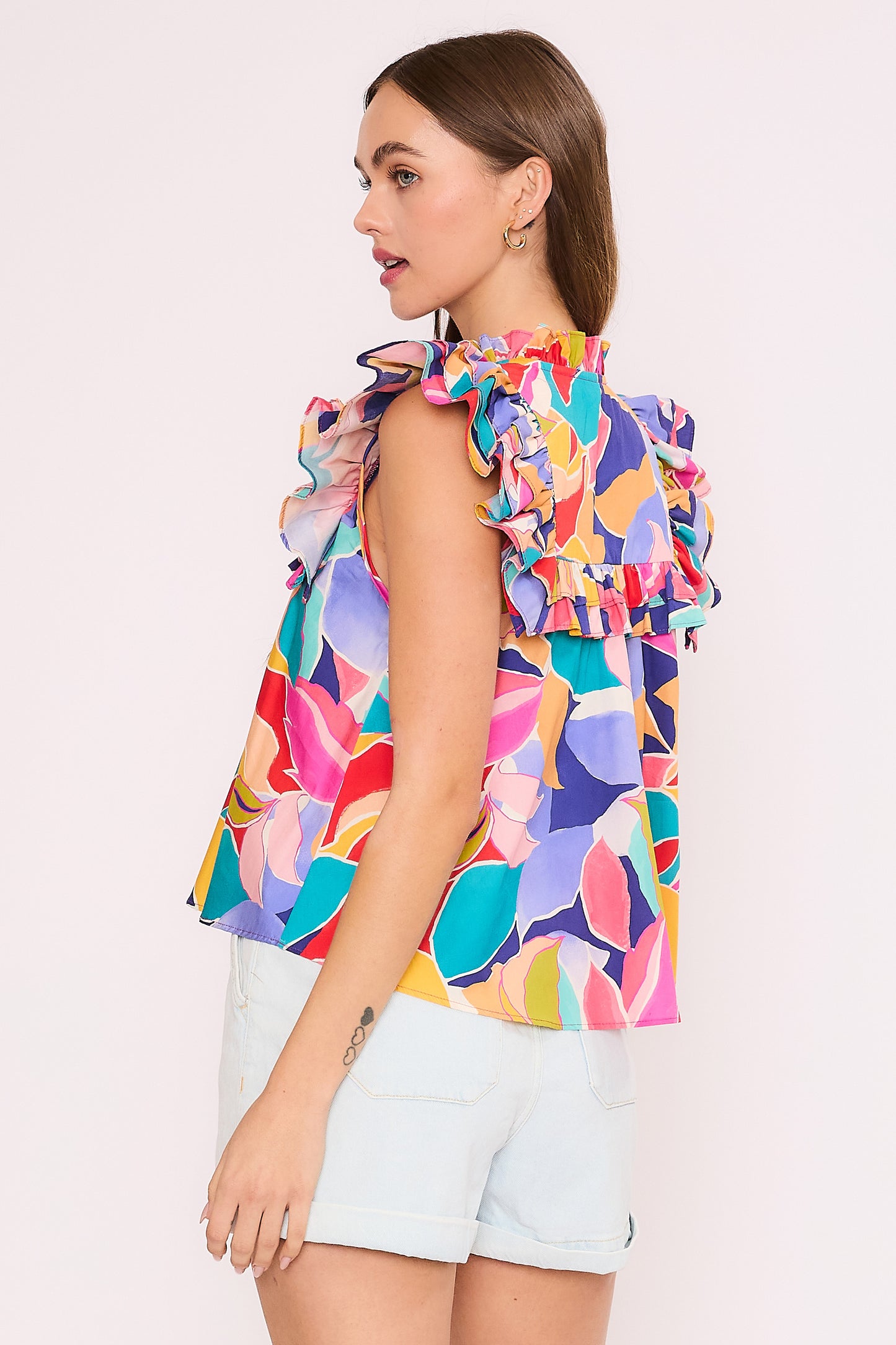 Ruffle Bib Top