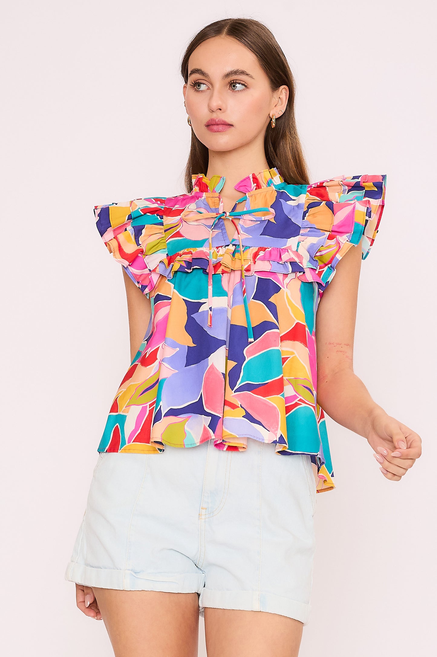 Ruffle Bib Top