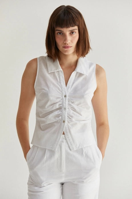 Ruched Button P Top