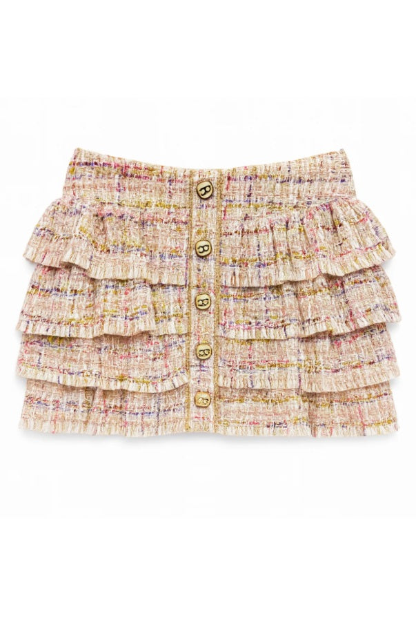 Mila Layered Ruffle Boucle Skirt