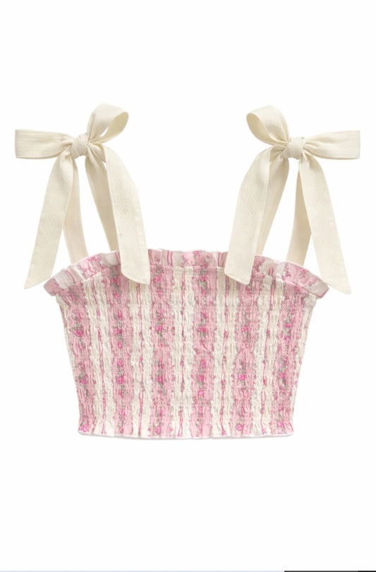 Girl's Sunny Printed Tie Top